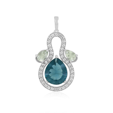 Ciondolo in argento con Fluorite Blu Caraibico