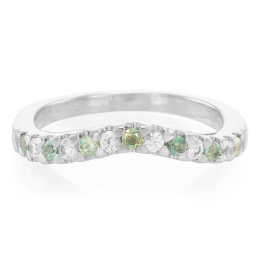Anello in argento con Alessandrite Brasiliana e Zaffiro Bianco