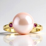 Anello in argento con Perla Ming Porpora (TPC)