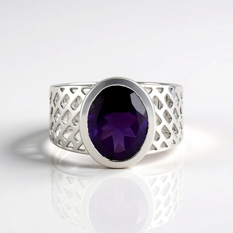 Anello in argento con Ametista (Ornaments by de Melo)