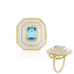 Anello in argento con Topazio Blu Svizzero