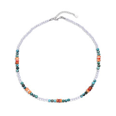 Collana in argento con Conchiglia di Ostrica Spinosa Arancione