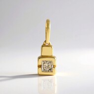I2 Champagner-Diamant-Silberanhänger