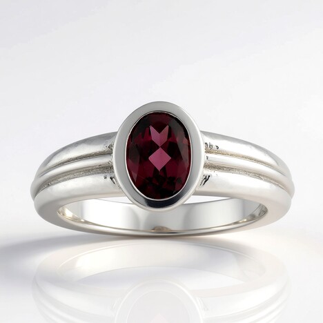 Bague en argent et Grenat Roshoit (Pallanova)
