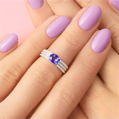 Anillo en plata con Tanzanita