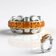 Anillo en plata con Ópalo de fuego de México (Dallas Prince Designs)