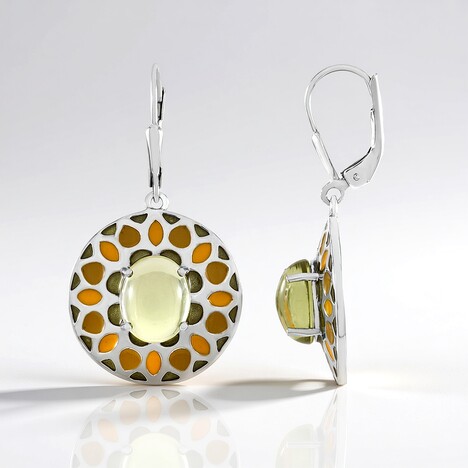 Orecchini in argento con Quarzo Limone (SAELOCANA)