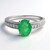 Anello placcato in platino con Smeraldo Bahia