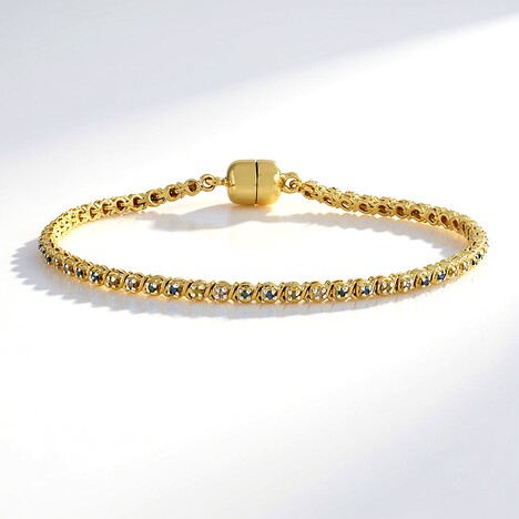Bracciale in argento con Diamante Verde I2