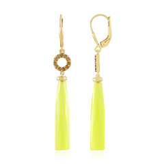 Yellow Chalcedony Silver Earrings
