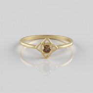 Anillo en oro con Diamante champán I2