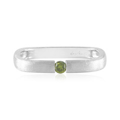 Zilveren ring met een I2 Groene Diamant (de Melo)