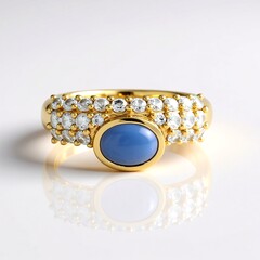 Anello in argento con Opale Blu (KM by Juwelo)