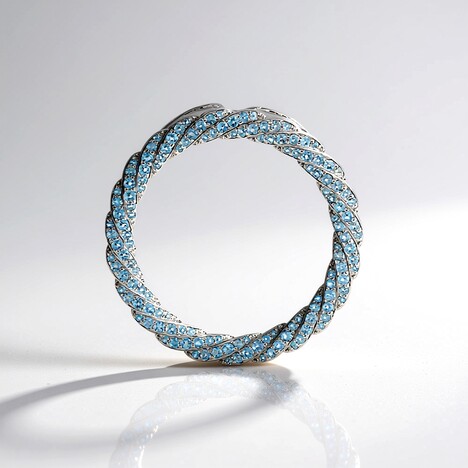 Ciondolo in argento con Topazio Blu Svizzero (MONOSONO COLLECTION)