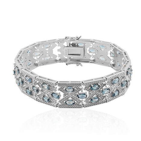 Londonblauer Topas-Silberarmband
