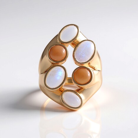 Anello in argento con Pietra di Luna Blu (KM by Juwelo)