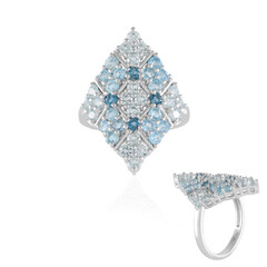 Anello in argento con Topazio Blu Cielo