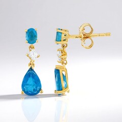 Orecchini in argento con Apatite Blu Neon