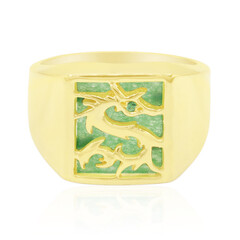 Green Jade Silver Ring