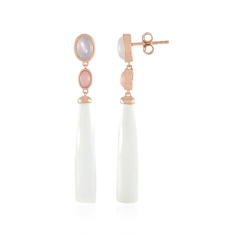 Zilveren oorbellen met Witte Chalcedonen (KM by Juwelo)