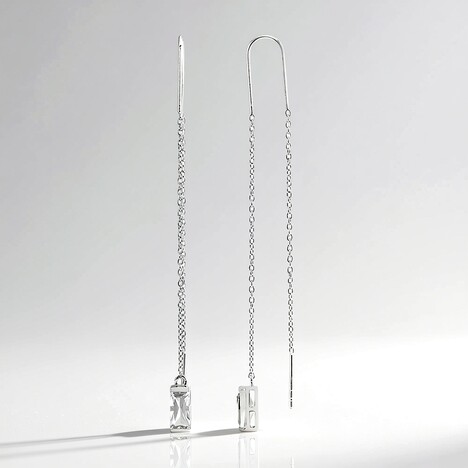 Orecchini in argento con Topazio Bianco