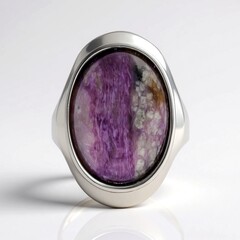 Bague en argent et Charoïte