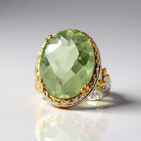 Bague en argent et Améthyste verte (Gems en Vogue)
