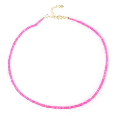 Äthiopischer Pinkfarbener Opal-Silberhalskette