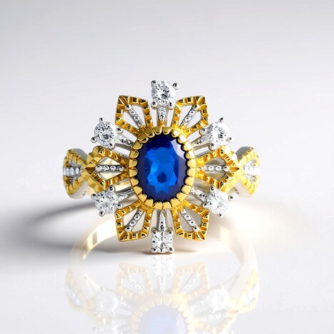 Bague en argent et Spinelle bleu cobalt (Gems en Vogue)