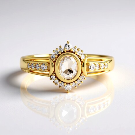 Anello in argento con Petalite