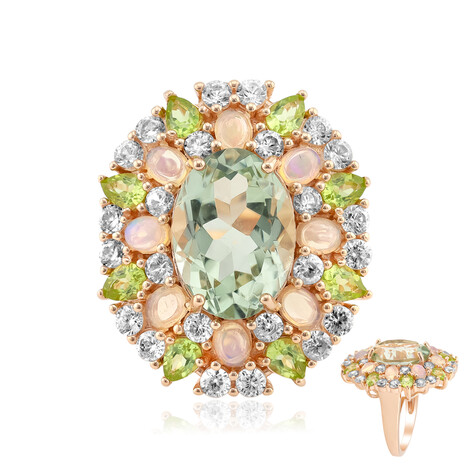 Grüner Amethyst-Silberring