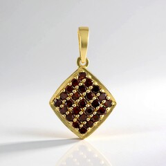 Ciondolo in oro con Diamante Rosso I2