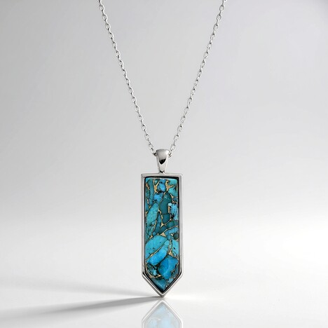 Collana in argento con Mosaico turchese