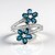 Anello in argento con Cianite Blu Foglia di Tè