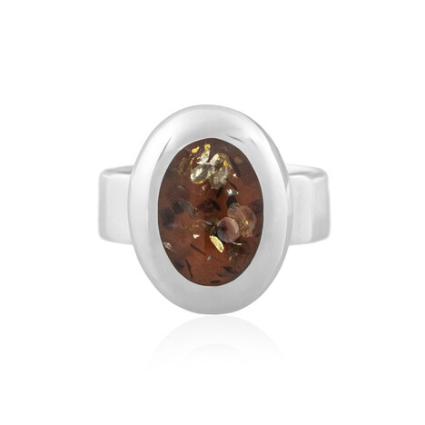 Anello in argento con Ambra Baltica (dagen)