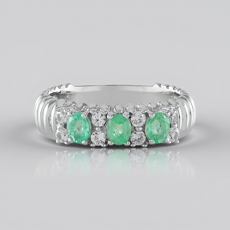 Anello in argento con Smeraldo Russo (de Melo Essence)