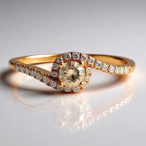 Anello in oro con Diamante Rose de France SI1 di Argyle (Annette)