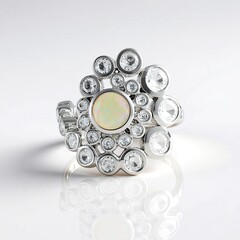 Anello in argento con Opale di Welo (Adela Silber)