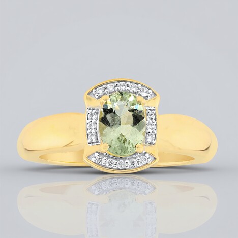 Anello in oro con Berillo Color Menta Australiano