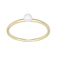 Anello in argento con Perla d'Acqua Dolce Bianca