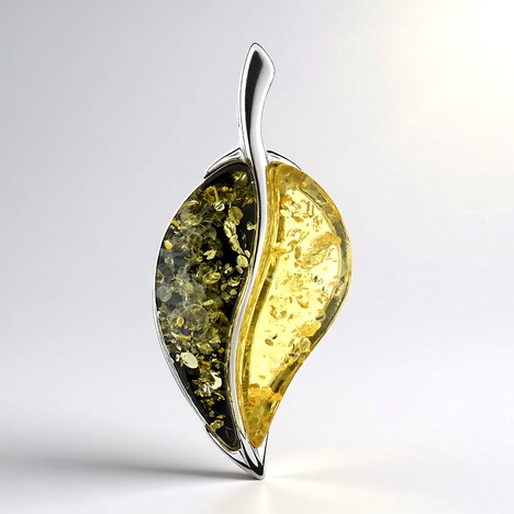 Ciondolo in argento con Ambra Baltica Limone (dagen)