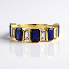 Anello in argento con Zaffiro Blu del Madagascar