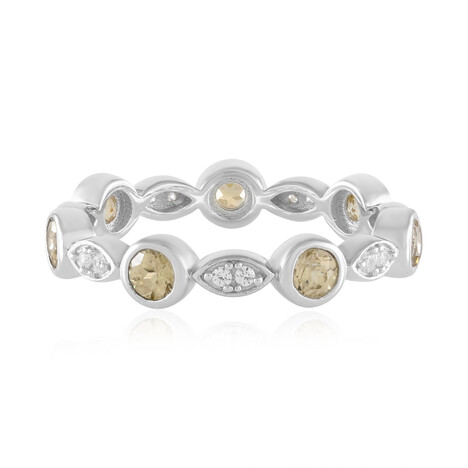 Anillo en plata con Zircón amarillo