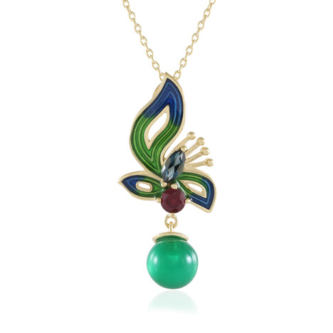 Collana in argento con Onice Verde (Adela Silber)