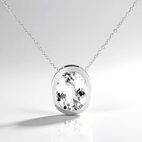 Collana in argento con Topazio Bianco (MONOSONO COLLECTION)