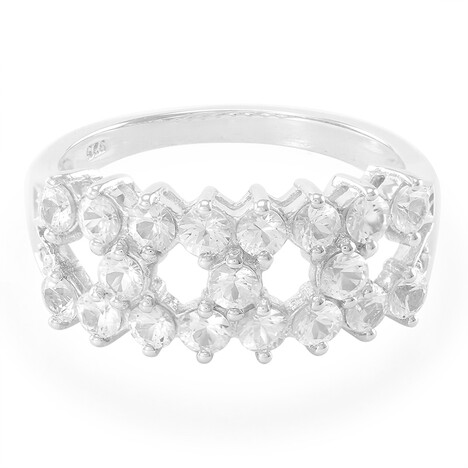 Weißer Saphir-Silberring