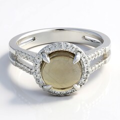 Anello in argento con Quarzo Fumè