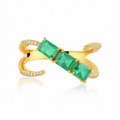 Bague en or et Emeraude d'Ethiopie