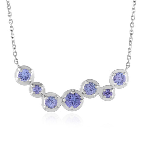 Tansanit-Silbercollier