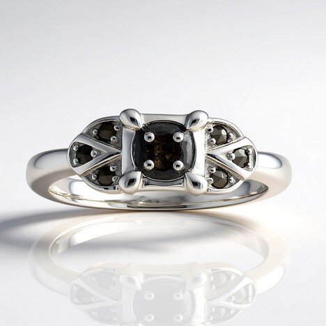 Anello in argento con Diamante Rose de France SI1 di Argyle (Annette classic)